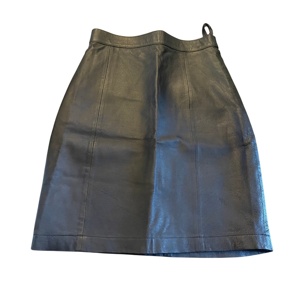 Wilsons Leather Black Pencil Skirt Vintage High Waisted Genuine Leather 6 Small